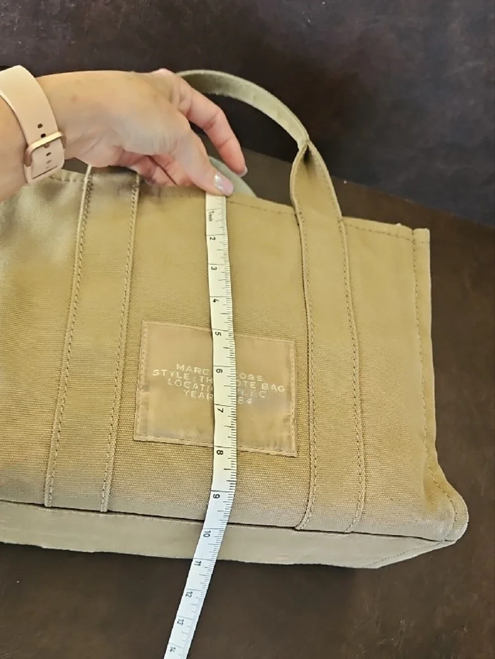 Marc Jacobs Grern Canvas Tote with White Logo